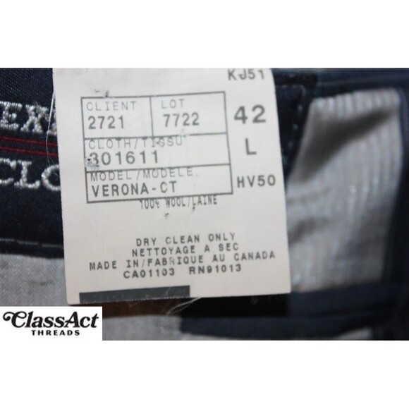 Executive Clothiers Sport Coat Suit Jacket Blazer Men's Wool Blue Striped 42L - Picture 8 of 10